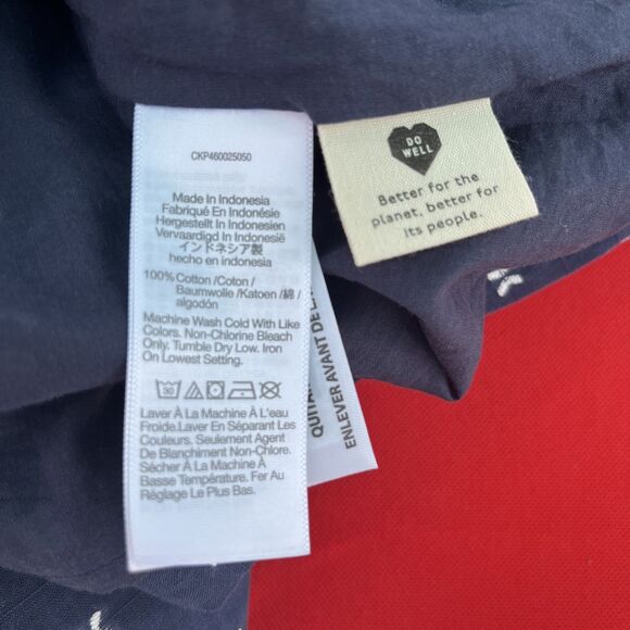 Madewell Navy & White Textured Dot V-Neck Dolman Sleeve Mini Dress Sz XS Preppy - Picture 8 of 8